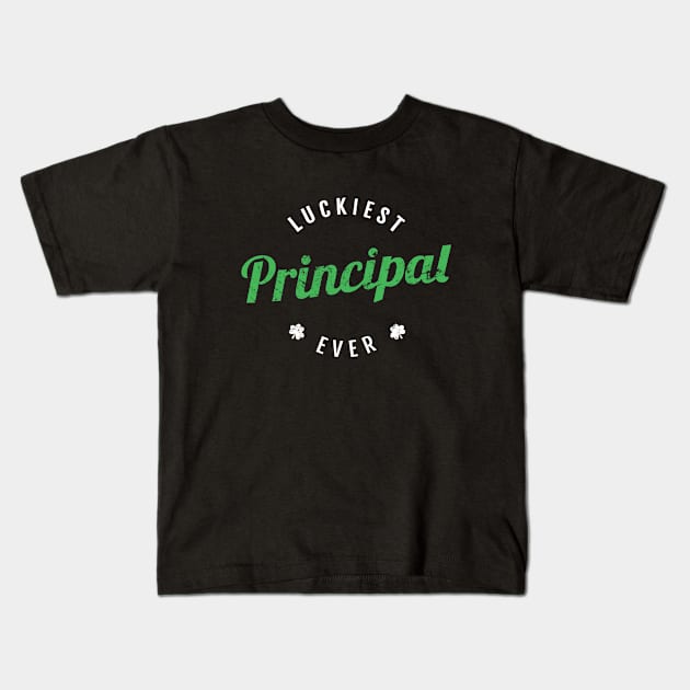 Luckiest Principal Ever - Funny St Patrick's Day Gift Kids T-Shirt by Yasna